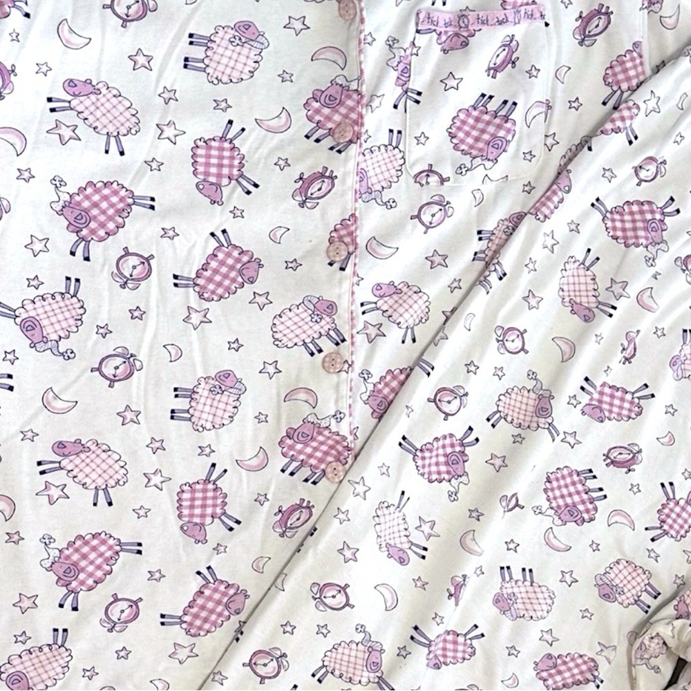 Sears White and Purple Sheep Print Pajama Set - Two-Piece Sleepwear - Picture 5 of 16